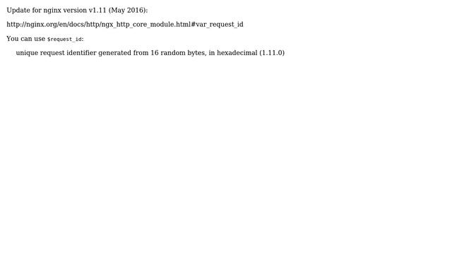 Is there a way to log a per request unique id for nginx? (3 Solutions!!) смотреть онлайн