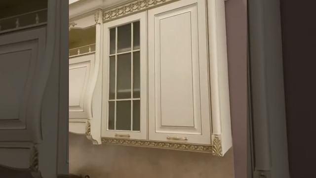 Кухня Белладжо Крем с патиной золото Заман мебель. смотреть онлайн