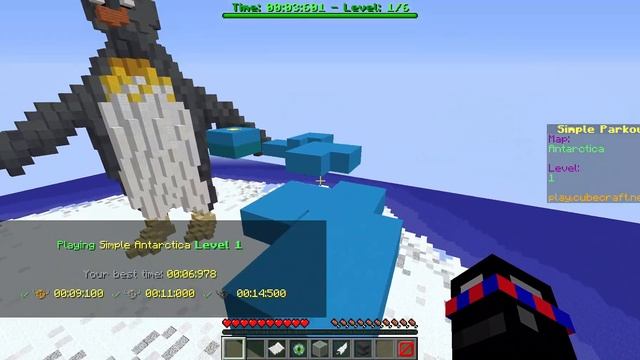 [Speedrun Attempt] CubeCraft Parkour: Antarctica - Level 1 (Java Edition) смотреть онлайн