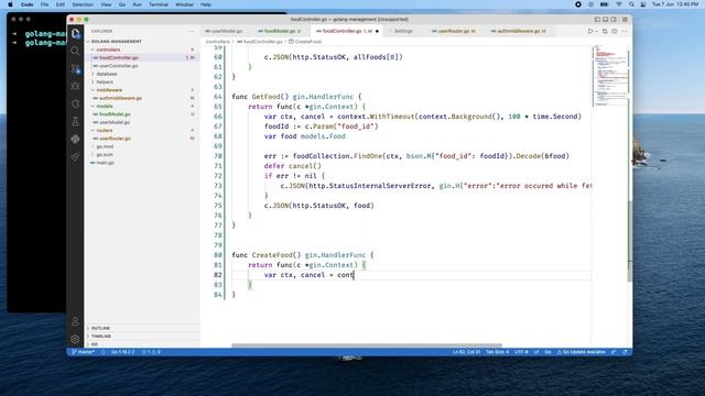 Golang Restaurent Management API: middleware + controller + model and routers смотреть онлайн
