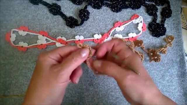 Оригинальные бусы из цветов (крючок) смотреть онлайн