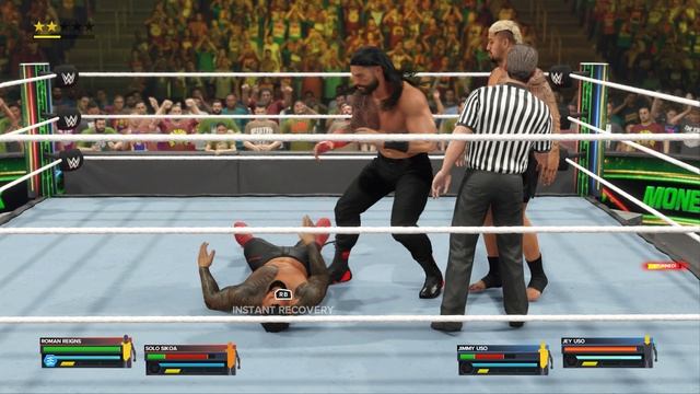 WWE2K23 Командный матч Jey Uso & Jimmy Uso Vs Solo Sikoa Vs Roman Reigns