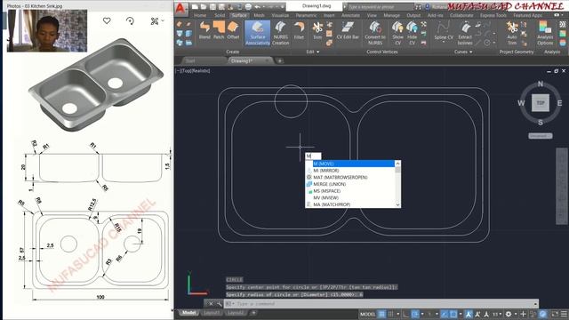 AutoCAD 2019 3D Modeling Kitchen Sink Tutorial Graphic Design Software смотреть онлайн