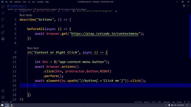 How to do Context click (Right click) | Protractor Tutorial | LetCode смотреть онлайн