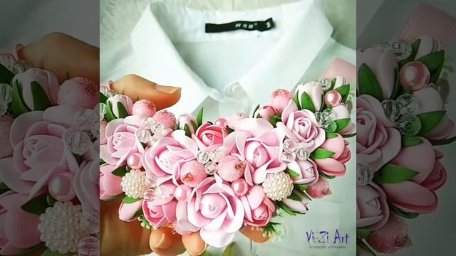 Колье с цветами из фоамирана ручная работа смотреть онлайн