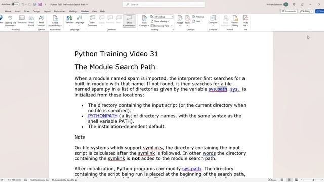 Python TV31 The Module Search Path смотреть онлайн