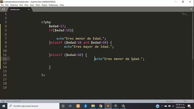 IF y IFELSE en php con ejemplo de Edad. смотреть онлайн