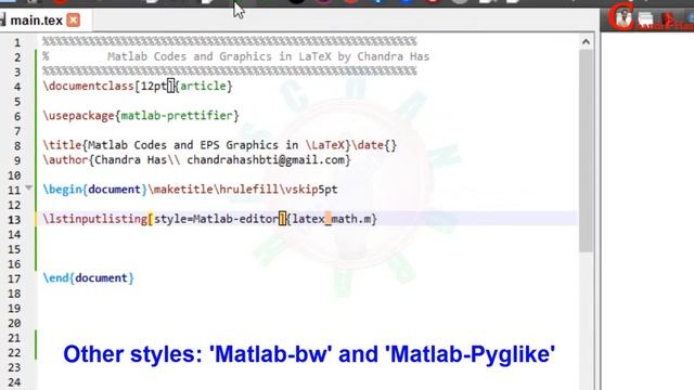 How to Import Matlab Code and Graphics in LaTeX (Latex Advanced Tutorial-15) смотреть онлайн