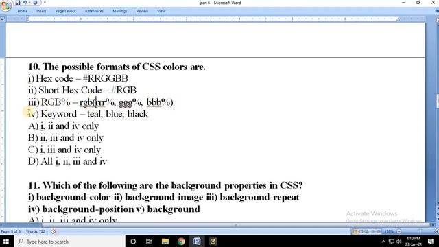 MCQ Part 6 in Hindi - Web Design(HTML, CSS and JavaScript) смотреть онлайн