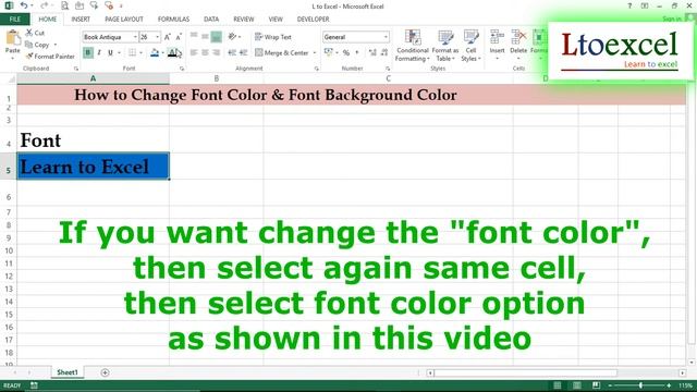 How to Change font & font Background or cell color in excel смотреть онлайн