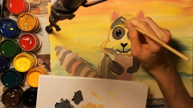 Рисуем Енота. Гуашью смотреть онлайн