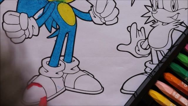 Coloring Sonic and Tails in Sonic the Hedgehog | Раскраски Соник и Тейлз персонаж Sonic the Hedgeho смотреть онлайн