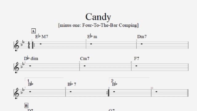 【Jazz minus one】Candy - Four-To-The-Bar Comping - смотреть онлайн