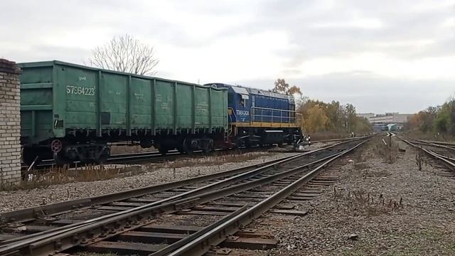 маневровая работа тепловозов ТГМ6А-2424 и ТГМ6В-0188 по станции очаково 3