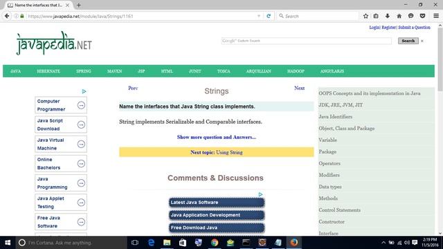 Name the interfaces that Java String class implements.
| javapedia.net смотреть онлайн