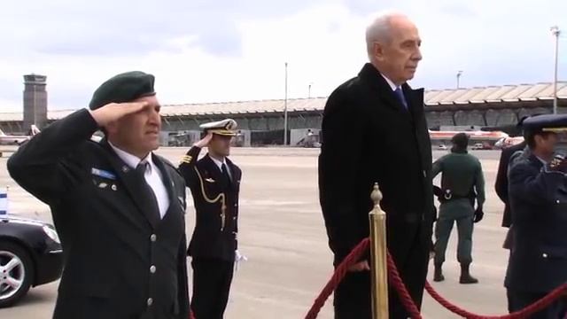President Peres Arrives In Spain On Official Visit - 21 Feb 2011.mov