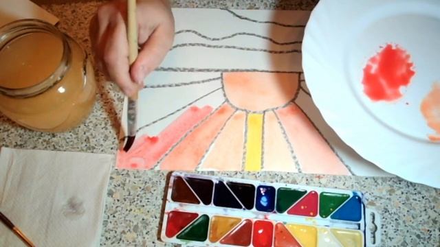 Обучающее видео. Рисование для детей 5-7 лет "Закат" смотреть онлайн