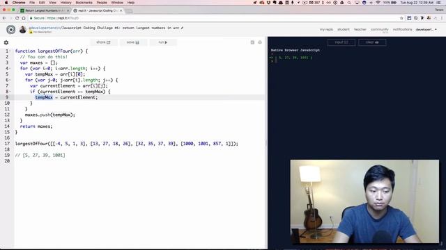 Javascript Coding Challenge #6: Largest Numbers in Arrays (Freecodecamp) смотреть онлайн