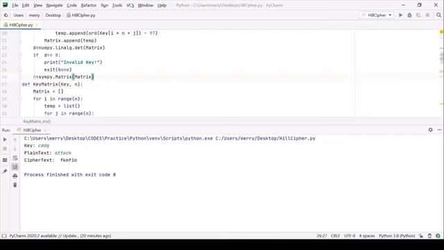 Hill Cipher Encryption and Decryption in Python (Part-II) смотреть онлайн