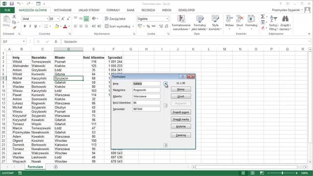 Formularz - Kurs: Dla Ekspertów - Excel 2013 / Excel 2010 смотреть онлайн