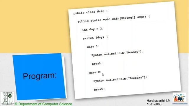 switch case in Java смотреть онлайн