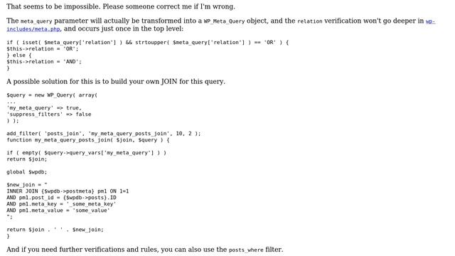 Wordpress: Nested meta_query with multiple relation keys (3 Solutions!!) смотреть онлайн