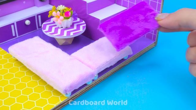 DIY Miniature Cardboard House #418 ❤️ Build Cardboard Color House With Bedroom, Kitchen, Mini Garag