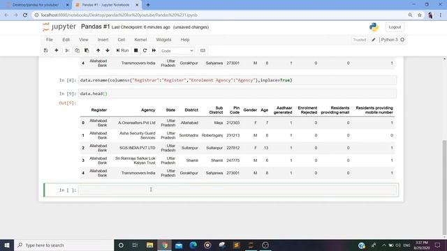 Pandas Tutorial Data Analysis Loading Data , Renaming , Deleting Columns смотреть онлайн