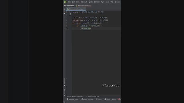 Python Program to Find Second Largest Number in List | Python Interview Questions смотреть онлайн