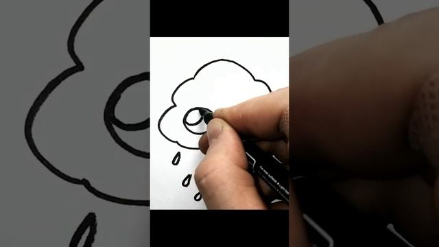 КАК нарисовать тучку с дождем #shorts смотреть онлайн
