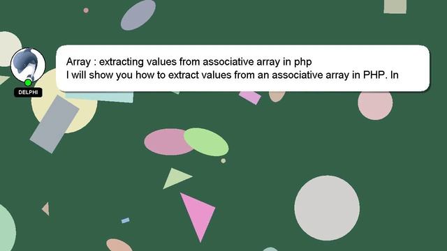 Array : extracting values from associative array in php смотреть онлайн