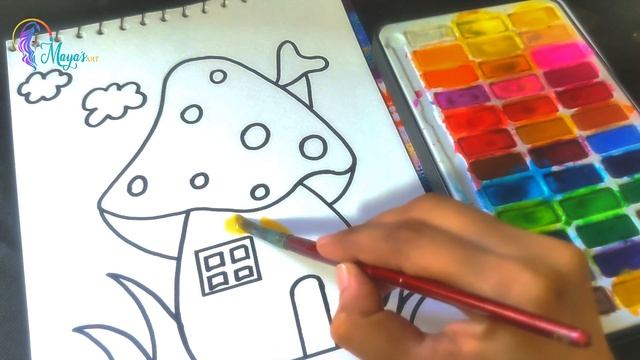 How to Draw Mushroom Step by Step | Mushroom Drawing for Kids | Drawing Lesson 71 смотреть онлайн