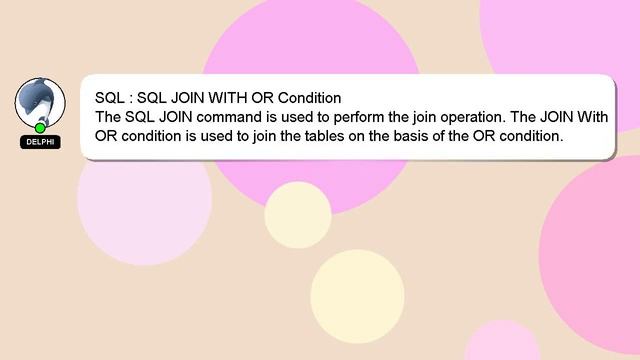 SQL : SQL JOIN WITH OR Condition смотреть онлайн
