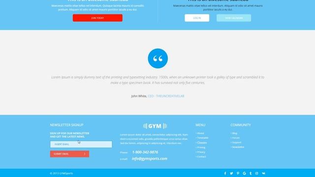 Демонстрация вёрстки сайта компании "Gym" смотреть онлайн