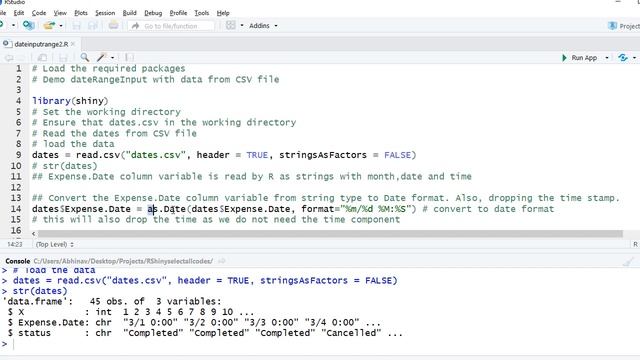 R Shiny Tutorial | add date range input widget to shiny app | dateRangeInput() with a CSV file (3) смотреть онлайн