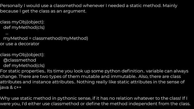Static class variables and methods in Python(5solution) смотреть онлайн