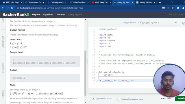 02 || HackerRank A Big Sum Solution Using Python|| HackerRank || Python Programming ||Interview Pre смотреть онлайн