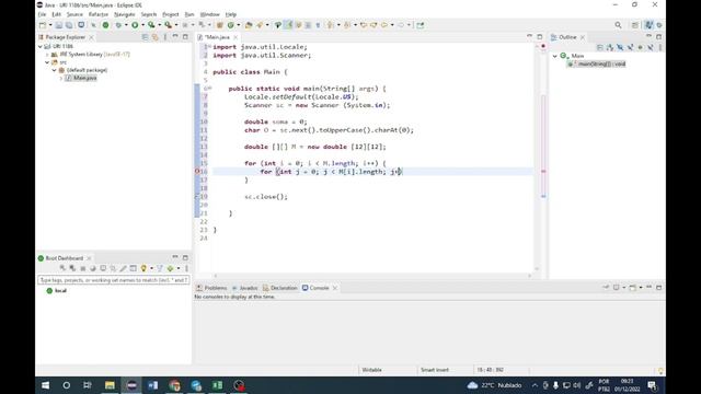 Calcule a diagonal secundária inferior de uma matriz em Java - URI 1186 - Beecrowd смотреть онлайн