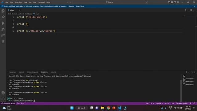 Printing With Python - Python for Beginners - Hello World Program смотреть онлайн