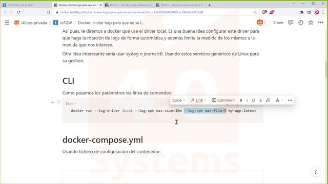 Docker, limitar logs para que no se inunde el disco смотреть онлайн