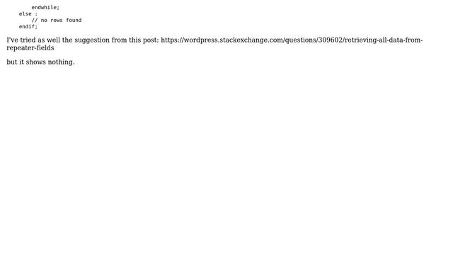 Wordpress: Display all custom meta field values from the database using ACF Repeater смотреть онлайн