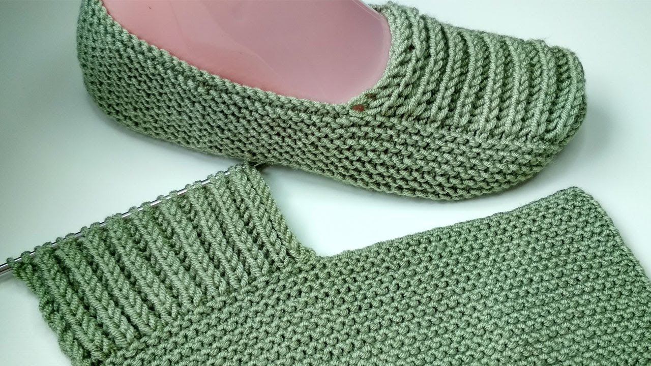 Следки спицами. Турецкие тапочки спицами смотреть онлайн