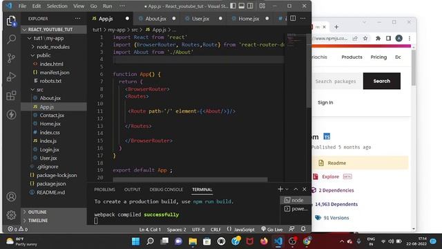 React Router Dom Tutorial in Hindi смотреть онлайн