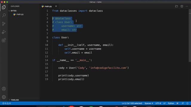 DataClasses en Python смотреть онлайн