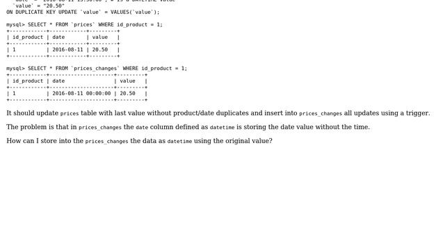 Trigger BEFORE INSERT from date to datetime смотреть онлайн