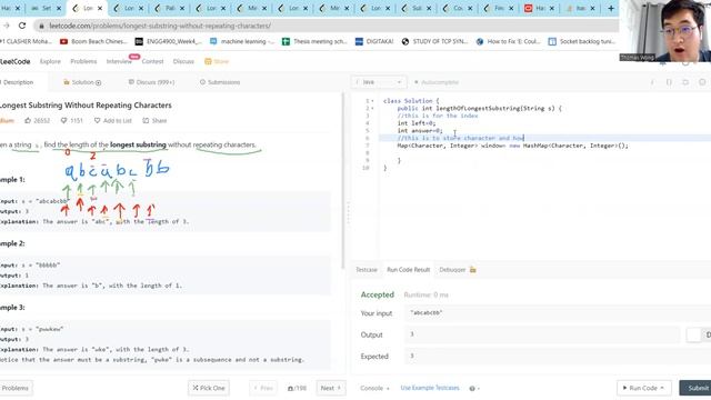 LeetCode 3. Longest Substring Without Repeating Characters (Java) смотреть онлайн