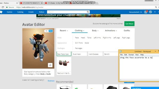 How To Wear 2 Face Items On Your Face At Once! Roblox смотреть онлайн