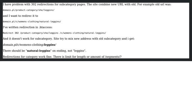 Wordpress: Broken 302 redirection for product subcategory (Woocommerce, Apache) смотреть онлайн