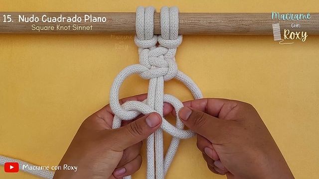TUTORIAL 15: Nudo Cuadrado Plano | Paso a Paso (Nudos Básicos de Macrame) Parte 15 смотреть онлайн