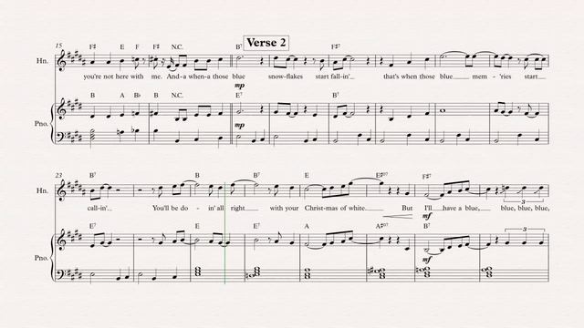Horn - Blue Christmas - Elvis Presley - Sheet Music, Chords, & Vocals смотреть онлайн